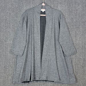 Shannon Ford New York Cardigan Sweater Womens 2X Heather Gray Black Open Front